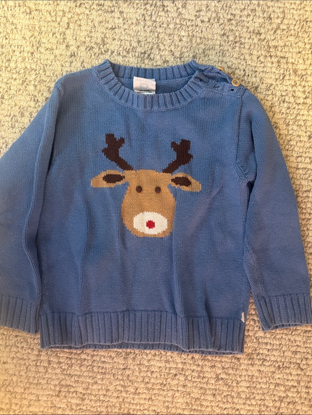 Bella Bliss 3T Sweater with Reindeer Motif